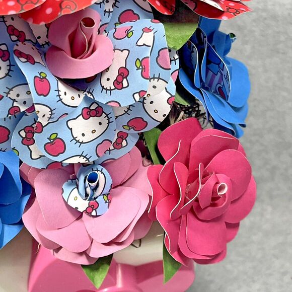 Hello Kitty Sanrio Bucket Edible‎ Arrangements Plastic Container HK Paper Roses - Picture 6 of 16